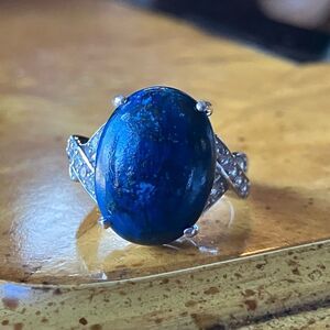 Natural Shadowkite Sterling Silver Ring Size 6